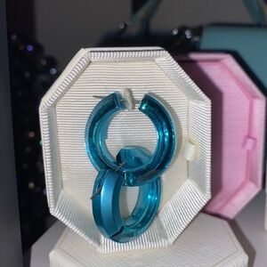 Swarovski Blue Lucent Hoops (Round)